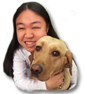 Girl with seeing eye dog