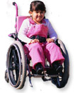 Girl in a wheelchair