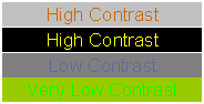 examples of high contrast and low contrast text