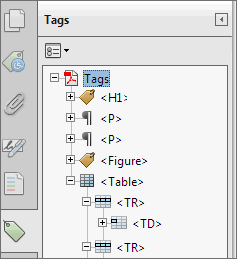 Screenshot of the Tags menu showing layout of tags on page.